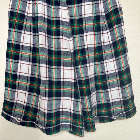 Vintage Talbots Plaid Linen Blend Bermuda Cuffed Shorts Women Size 8 Made in USA - Picture 5 of 14